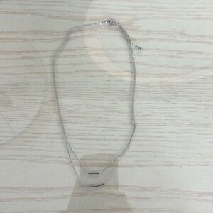 Silver Double Bar Necklace